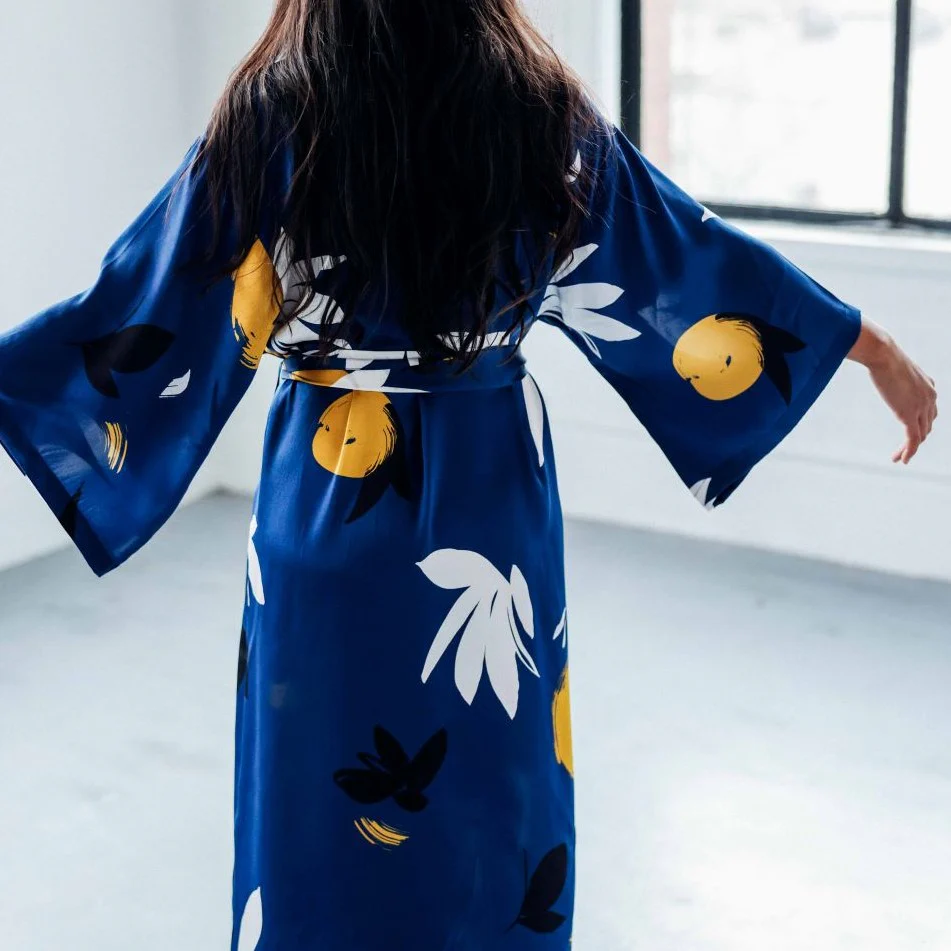 100% Silk Long Kimono: The Matriarch Robe